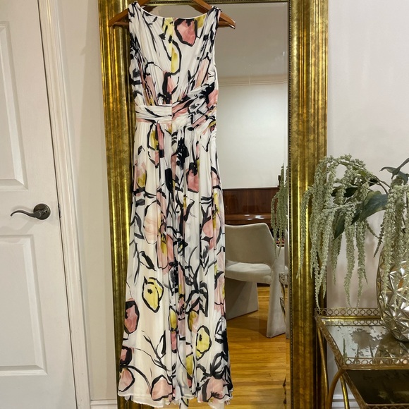 BADGLEY MISCHKA Siempre Maxi Dress 2016 Runway Floral Chiffon - Picture 2 of 3